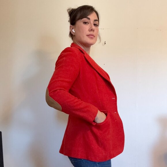 Vintage Red Wool Blazer Jacket - Saks Fifth Avenue (US 4/6) - Picture 3 of 7